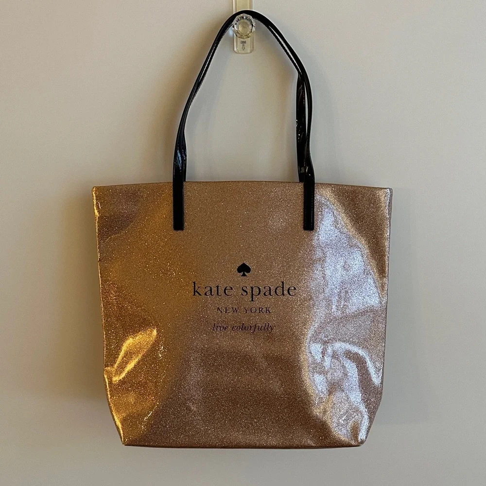 Kate Spade Rose Gold Sparkle Bon Shopper Tote